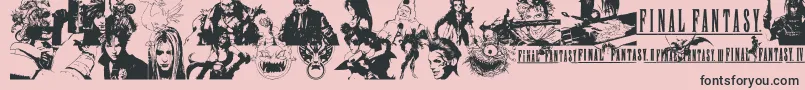 FinalFantasyElements Font – Black Fonts on Pink Background