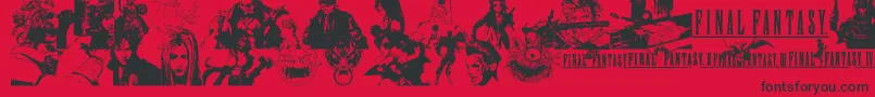 Шрифт FinalFantasyElements – чёрные шрифты на красном фоне