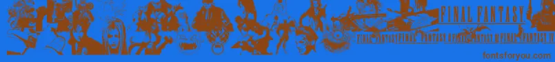 FinalFantasyElements Font – Brown Fonts on Blue Background