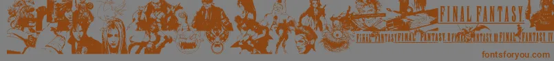 FinalFantasyElements Font – Brown Fonts on Gray Background