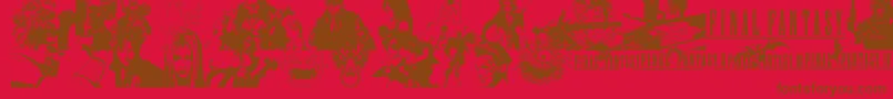 FinalFantasyElements Font – Brown Fonts on Red Background