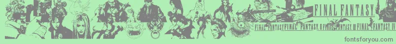 Czcionka FinalFantasyElements – szare czcionki na zielonym tle