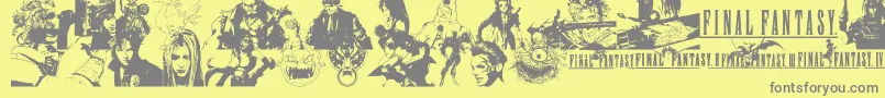 FinalFantasyElements Font – Gray Fonts on Yellow Background