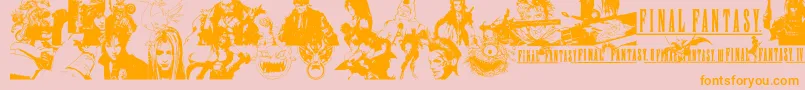 FinalFantasyElements Font – Orange Fonts on Pink Background