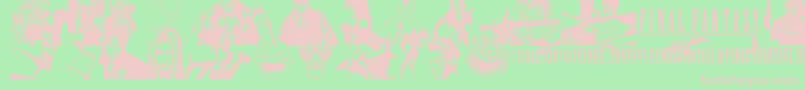 Fonte FinalFantasyElements – fontes rosa em um fundo verde