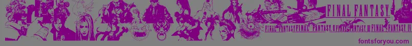 FinalFantasyElements Font – Purple Fonts on Gray Background