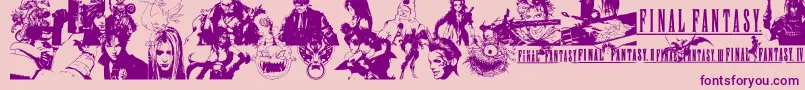 FinalFantasyElements Font – Purple Fonts on Pink Background
