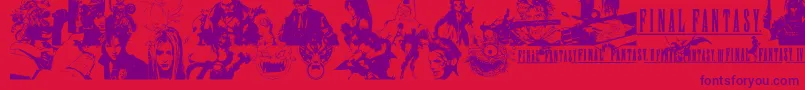 FinalFantasyElements Font – Purple Fonts on Red Background