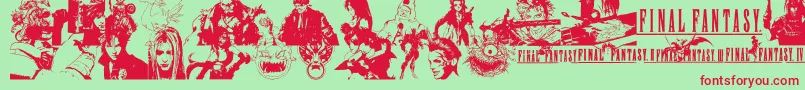 fuente FinalFantasyElements – Fuentes Rojas Sobre Fondo Verde