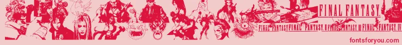 FinalFantasyElements Font – Red Fonts on Pink Background