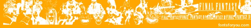 FinalFantasyElements Font – White Fonts on Orange Background