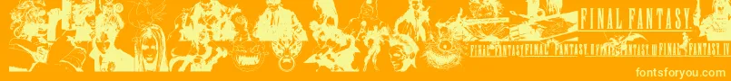 FinalFantasyElements Font – Yellow Fonts on Orange Background