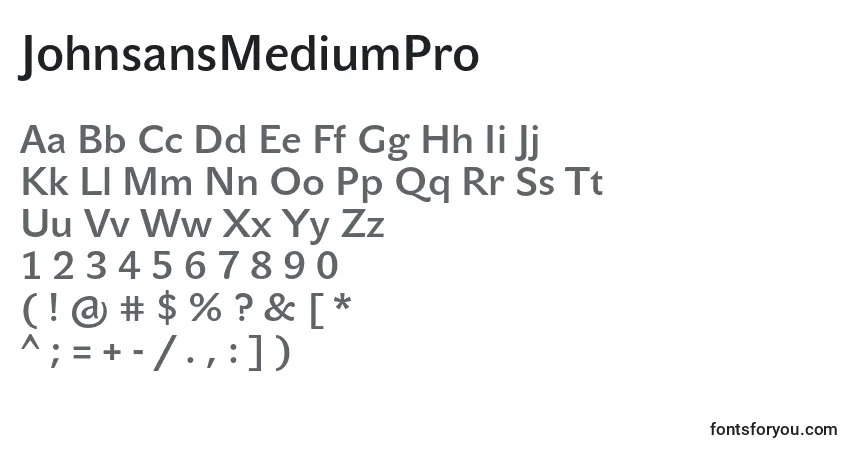 Шрифт JohnsansMediumPro – алфавит, цифры, специальные символы