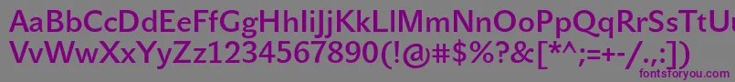 JohnsansMediumPro-Schriftart – Violette Schriften auf grauem Hintergrund