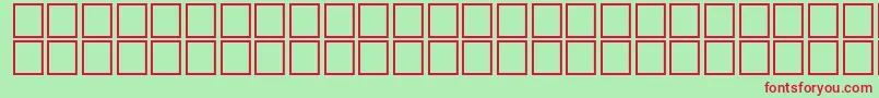 TemplateRegular-fontti – punaiset fontit vihreällä taustalla