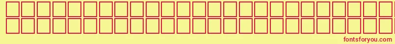 フォントTemplateRegular – 赤い文字の黄色い背景