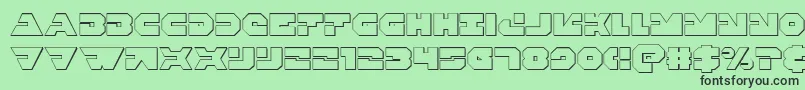 Triggerman3D-Schriftart – Schwarze Schriften auf grünem Hintergrund