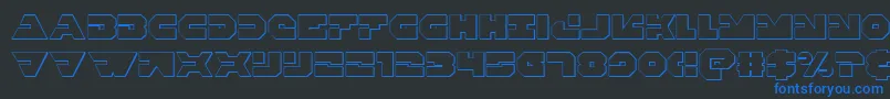 Czcionka Triggerman3D – niebieskie czcionki na czarnym tle