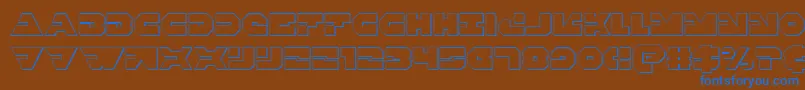 フォントTriggerman3D – 茶色の背景に青い文字