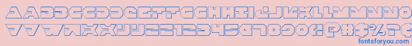 Triggerman3D-Schriftart – Blaue Schriften auf rosa Hintergrund