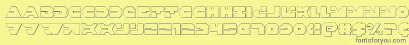 Triggerman3D Font – Gray Fonts on Yellow Background