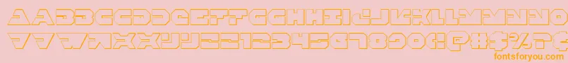 Triggerman3D-Schriftart – Orangefarbene Schriften auf rosa Hintergrund