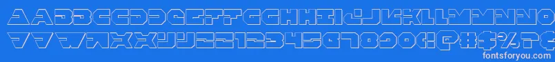 Triggerman3D-Schriftart – Rosa Schriften auf blauem Hintergrund