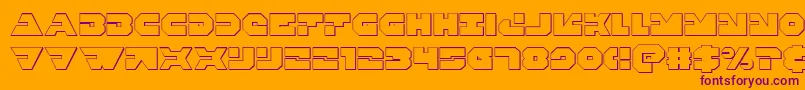 Triggerman3D Font – Purple Fonts on Orange Background