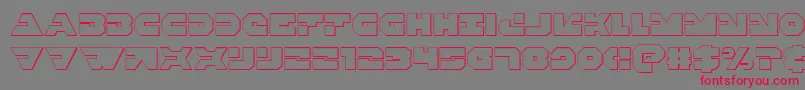 フォントTriggerman3D – 赤い文字の灰色の背景