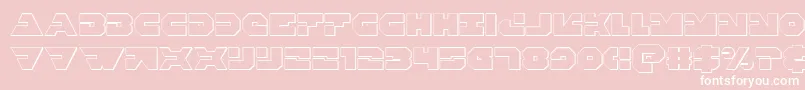 Triggerman3D-Schriftart – Weiße Schriften auf rosa Hintergrund