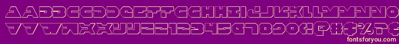 Triggerman3D Font – Yellow Fonts on Purple Background