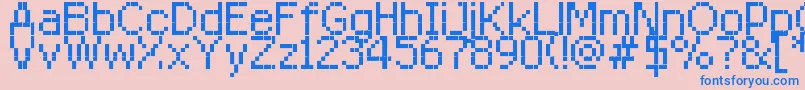 RittswoodredstarRegular8-Schriftart – Blaue Schriften auf rosa Hintergrund