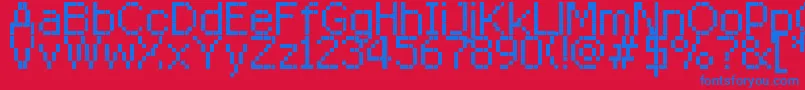 RittswoodredstarRegular8 Font – Blue Fonts on Red Background