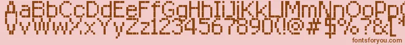 Fonte RittswoodredstarRegular8 – fontes marrons em um fundo rosa