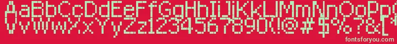 RittswoodredstarRegular8 Font – Green Fonts on Red Background