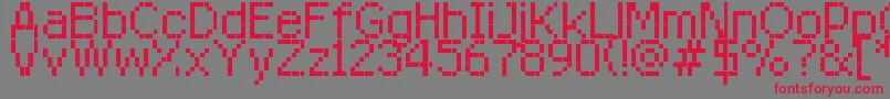 フォントRittswoodredstarRegular8 – 赤い文字の灰色の背景