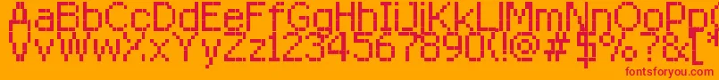 フォントRittswoodredstarRegular8 – オレンジの背景に赤い文字