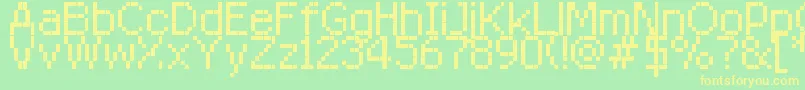 RittswoodredstarRegular8-Schriftart – Gelbe Schriften auf grünem Hintergrund