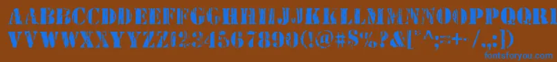 Wetworks Font – Blue Fonts on Brown Background