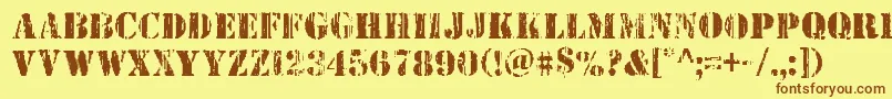 Wetworks Font – Brown Fonts on Yellow Background