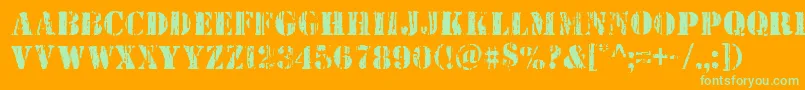 Wetworks Font – Green Fonts on Orange Background