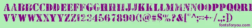 Wetworks Font – Purple Fonts on Green Background