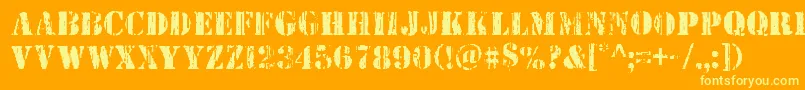 Wetworks Font – Yellow Fonts on Orange Background