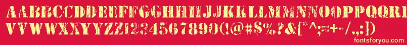 Wetworks Font – Yellow Fonts on Red Background