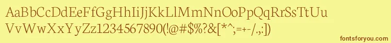 NeutonExtralight Font – Brown Fonts on Yellow Background