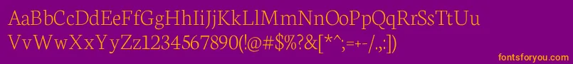 NeutonExtralight Font – Orange Fonts on Purple Background