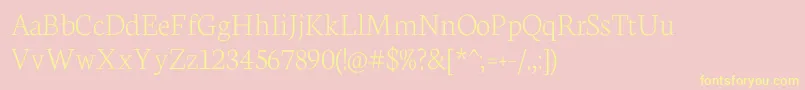NeutonExtralight Font – Yellow Fonts on Pink Background