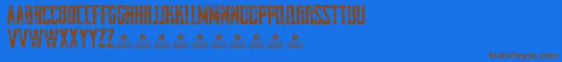 Saiba mais sobre a fonte AwakenningSteelPersonalUse Fonte AwakenningSteelPersonalUse – fontes marrons em um fundo azul