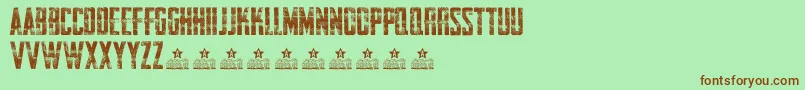 AwakenningSteelPersonalUse Font – Brown Fonts on Green Background