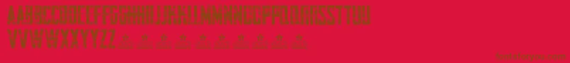 フォントAwakenningSteelPersonalUse – 赤い背景に茶色の文字